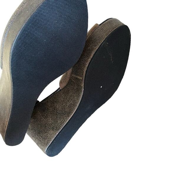 Cordani Brown Distressed Leather Wedge Sandals size 39 size 8.5 - Picture 10 of 10